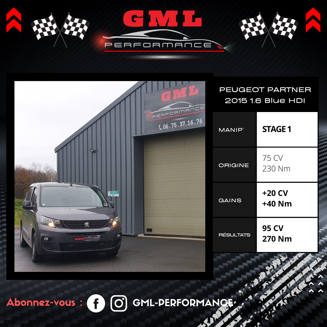 stage 1 stage 2 reprogrammation Peugeot Partner château la Valliere Tours